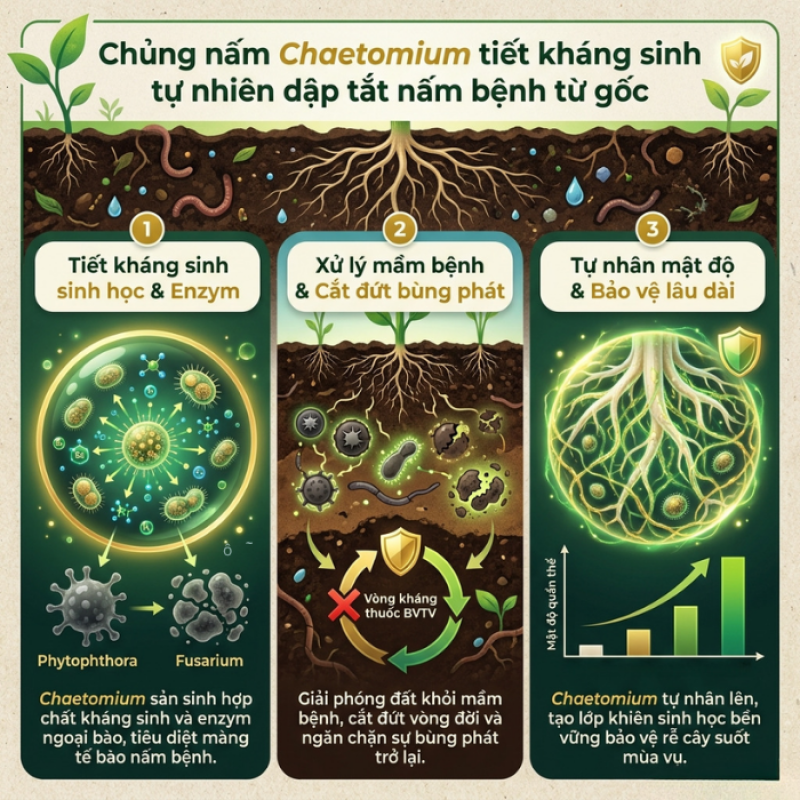 Cơ chế cân bằng hệ vi sinh đất và bảo vệ vùng rễ của BioTri-L